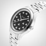 Buy Shop Gucci G Timeless Quartz Black Dial Silver Steel Strap Watch for Women - YA1265034 USA Online