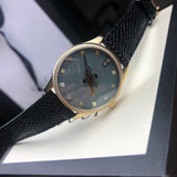 Buy Shop Gucci G Timeless Quartz Blue Dial Black Leather Strap Watch For Men - YA1265018 USA Online