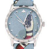 Buy Shop Gucci G Timeless Quartz Blue Dial Blue Leather Strap Watch For Men - YA1264080 USA Online