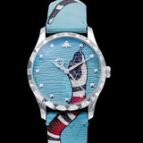 Buy Shop Gucci G Timeless Quartz Blue Dial Blue Leather Strap Watch For Men - YA1264080 USA Online
