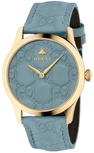 Buy Shop Gucci G Timeless Quartz Blue Dial Blue Leather Strap Watch For Men - YA1264097 USA Online