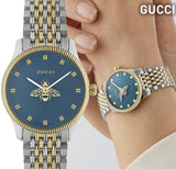 Buy Shop Gucci G Timeless Quartz Blue Dial Two Tone Steel Strap Watch For Women - YA1265029 USA Online