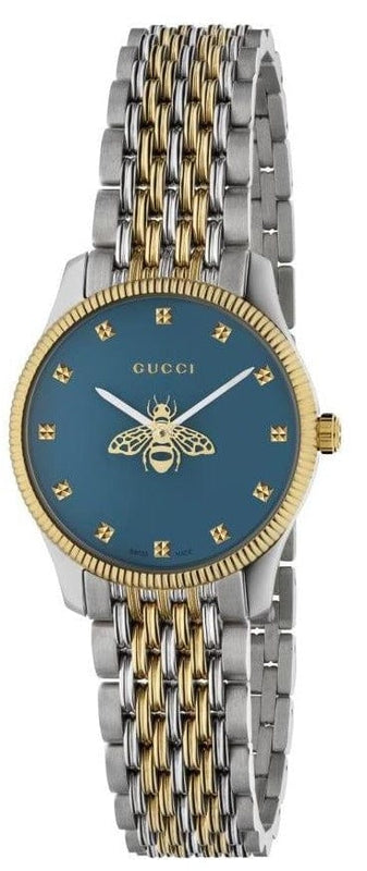 Buy Shop Gucci G Timeless Quartz Blue Dial Two Tone Steel Strap Watch For Women - YA1265029 USA Online
