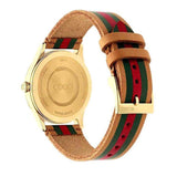 Buy Shop Gucci G Timeless Quartz Brown Dial Brown Leather Strap Unisex Watch - YA1264077 USA Online