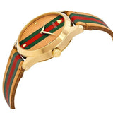 Buy Shop Gucci G Timeless Quartz Brown Dial Brown Leather Strap Unisex Watch - YA1264077 USA Online