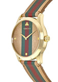 Buy Shop Gucci G Timeless Quartz Brown Dial Brown Leather Strap Unisex Watch - YA1264077 USA Online