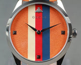 Buy Shop Gucci G Timeless Quartz Brown Dial Brown Leather Strap Watch For Men - YA1264078 USA Online