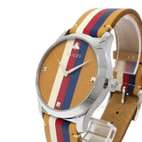 Buy Shop Gucci G Timeless Quartz Brown Dial Brown Leather Strap Watch For Men - YA1264078 USA Online
