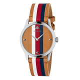 Buy Shop Gucci G Timeless Quartz Brown Dial Brown Leather Strap Watch For Men - YA1264078 USA Online