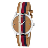 Buy Shop Gucci G Timeless Quartz Brown Dial Brown Leather Strap Watch For Men - YA1264078 USA Online
