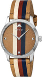 Buy Shop Gucci G Timeless Quartz Brown Dial Brown Leather Strap Watch For Men - YA1264078 USA Online