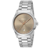 Buy Shop Gucci G Timeless Quartz Brown Dial Silver Steel Strap Watch for Men - YA126317 USA Online