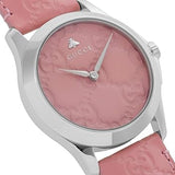 Buy Shop Gucci G Timeless Quartz Candy Pink Dial Pink Leather Strap Watch For Women - YA1264030 USA Online