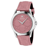 Buy Shop Gucci G Timeless Quartz Candy Pink Dial Pink Leather Strap Watch For Women - YA1264030 USA Online