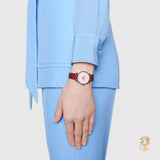 Buy Shop Gucci G Timeless Quartz Diamonds Pink Dial Red Leather Strap Watch For Women - YA1265017 USA Online
