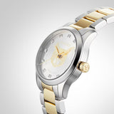 Buy Shop Gucci G Timeless Quartz Diamonds Silver Dial Two Tone Steel Strap Watch For Women - YA1265016 USA Online