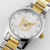 Buy Shop Gucci G Timeless Quartz Diamonds Silver Dial Two Tone Steel Strap Watch For Women - YA1265016 USA Online