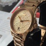 Buy Shop Gucci G Timeless Quartz Gold Dial Gold Steel Strap Watch For Women - YA126482 USA Online
