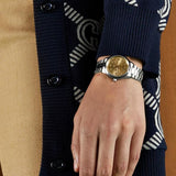 Buy Shop Gucci G Timeless Quartz Gold Dial Silver Steel Strap Watch for Women - YA1265035 USA Online