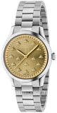 Buy Shop Gucci G Timeless Quartz Gold Dial Silver Steel Strap Watch for Women - YA1265035 USA Online
