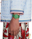 Buy Shop Gucci G Timeless Quartz Green Dial Green Leather Strap Watch For Women - YA1264099 USA Online