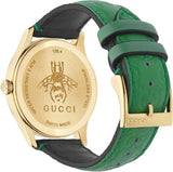Buy Shop Gucci G Timeless Quartz Green Dial Green Leather Strap Watch For Women - YA1264099 USA Online