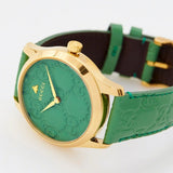 Buy Shop Gucci G Timeless Quartz Green Dial Green Leather Strap Watch For Women - YA1264099 USA Online