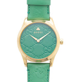 Buy Shop Gucci G Timeless Quartz Green Dial Green Leather Strap Watch For Women - YA1264099 USA Online