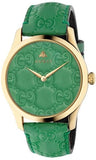 Buy Shop Gucci G Timeless Quartz Green Dial Green Leather Strap Watch For Women - YA1264099 USA Online