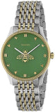 Buy Shop Gucci G Timeless Quartz Green Dial Two Tone Steel Strap Watch For Men - YA1264182 USA Online