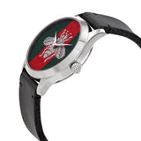 Buy Shop Gucci G Timeless Quartz Green & Red Dial Black Leather Strap Watch For Men - YA1264149 USA Online