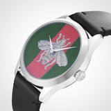 Buy Shop Gucci G Timeless Quartz Green & Red Dial Black Leather Strap Watch For Men - YA1264149 USA Online