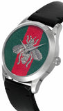 Buy Shop Gucci G Timeless Quartz Green & Red Dial Black Leather Strap Watch For Men - YA1264149 USA Online