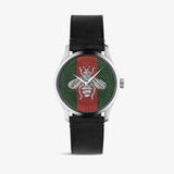 Buy Shop Gucci G Timeless Quartz Green & Red Dial Black Leather Strap Watch For Men - YA1264149 USA Online