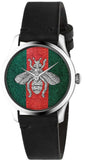 Buy Shop Gucci G Timeless Quartz Green & Red Dial Black Leather Strap Watch For Men - YA1264149 USA Online