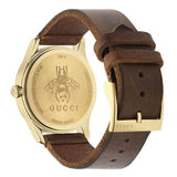 Buy Shop Gucci G Timeless Quartz Green & Red Dial Brown Leather Strap Watch For Men - YA126451 USA Online