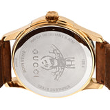 Buy Shop Gucci G Timeless Quartz Green & Red Dial Brown Leather Strap Watch For Men - YA126451 USA Online