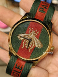 Buy Shop Gucci G Timeless Quartz Green & Red Dial Green & Red NATO Strap Watch For Men - YA126487A USA Online