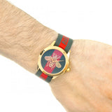 Buy Shop Gucci G Timeless Quartz Green & Red Dial Green & Red NATO Strap Watch For Men - YA126487A USA Online