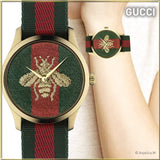 Buy Shop Gucci G Timeless Quartz Green & Red Dial Green & Red NATO Strap Watch For Men - YA126487A USA Online
