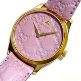 Buy Shop Gucci G Timeless Quartz Lilac Dial Lilac Leather Strap Watch For Women - YA1264098 USA Online
