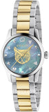 Buy Shop Gucci G Timeless Quartz Mother of Pearl Blue Dial Two Tone Steel Strap Watch For Women - YA1265011 USA Online