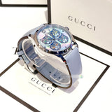 Buy Shop Gucci G Timeless Quartz Mother of Pearl Dial Blue Leather Strap Watch For Women - YA1264124 USA Online