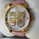 Buy Shop Gucci G Timeless Quartz Mother of Pearl Dial Pink Leather Strap Watch For Women - YA1264132 USA Online