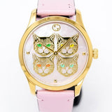 Buy Shop Gucci G Timeless Quartz Mother of Pearl Dial Pink Leather Strap Watch For Women - YA1264132 USA Online