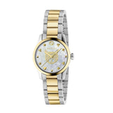 Buy Shop Gucci G Timeless Quartz Mother of Pearl Dial Two Tone Steel Strap Watch For Women - YA1265012 USA Online