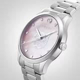 Buy Shop Gucci G Timeless Quartz Mother of Pearl Pink Dial Silver Steel Strap Watch for Women - YA1264166 USA Online