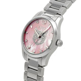 Buy Shop Gucci G Timeless Quartz Mother of Pearl Pink Dial Silver Steel Strap Watch For Women - YA1265013 USA Online