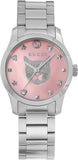 Buy Shop Gucci G Timeless Quartz Mother of Pearl Pink Dial Silver Steel Strap Watch For Women - YA1265013 USA Online