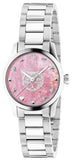 Buy Shop Gucci G Timeless Quartz Mother of Pearl Pink Dial Silver Steel Strap Watch For Women - YA1265013 USA Online